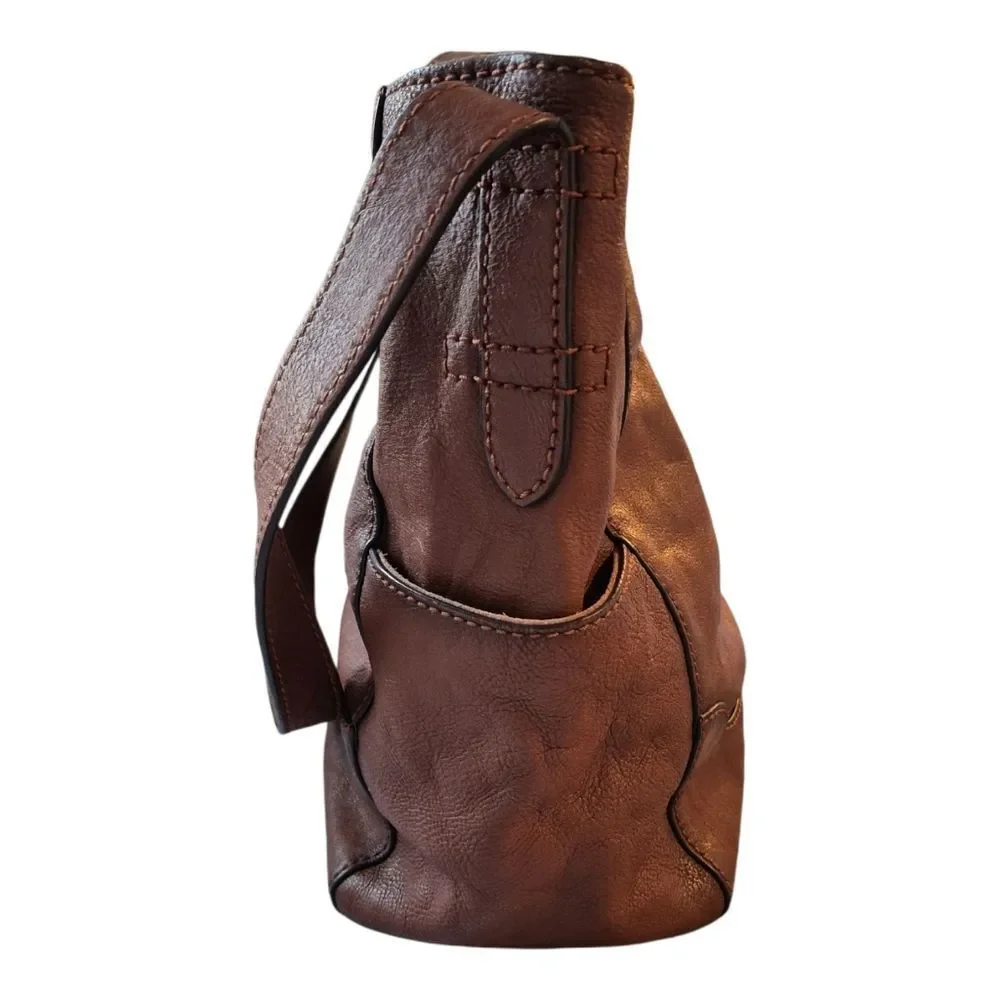 Frye Leather Side Pocket Hobo Cognac 34DB323